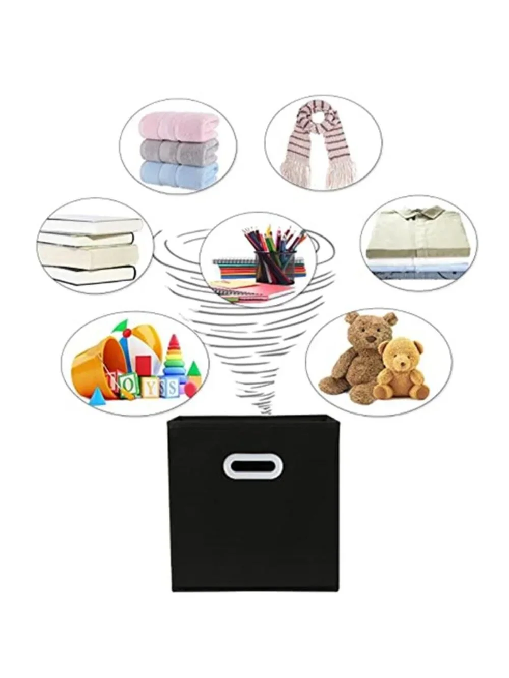 Fabric Cloth Storage Bins Cube Organizer with Dual Handles Foldable Baskets